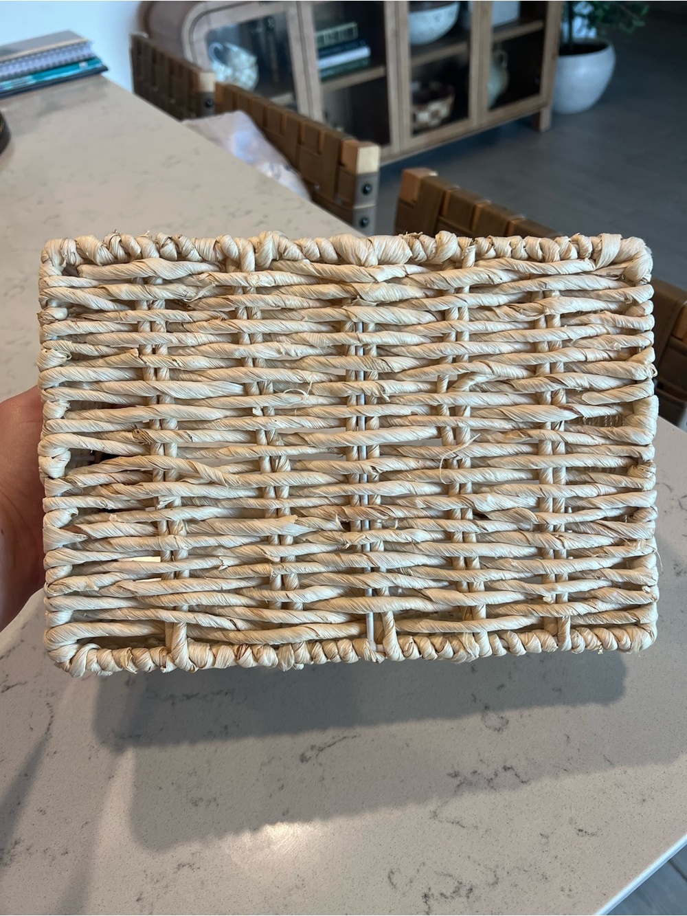 Small Woven Rectangular Storage Basket - Light Natural Color - Picture 5 of 6